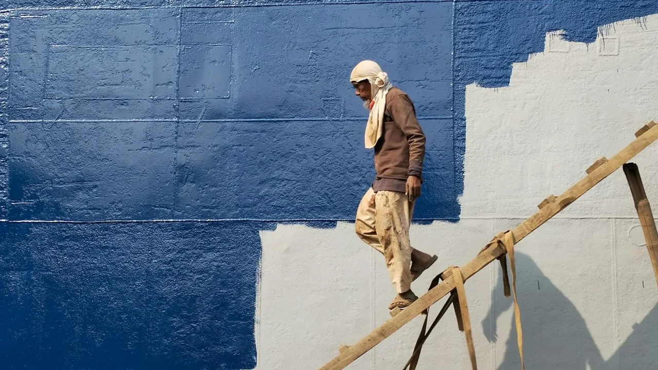 Career Ladder Happy Worker