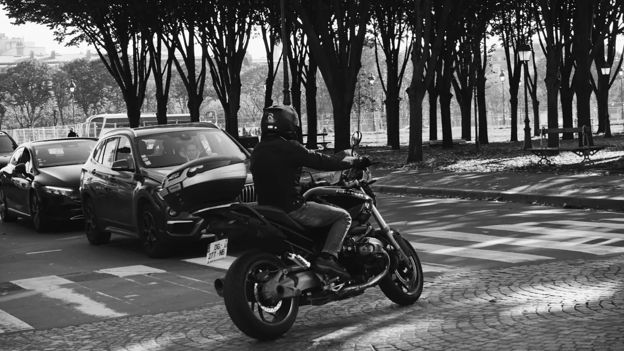 Motorcycle Driver City Street