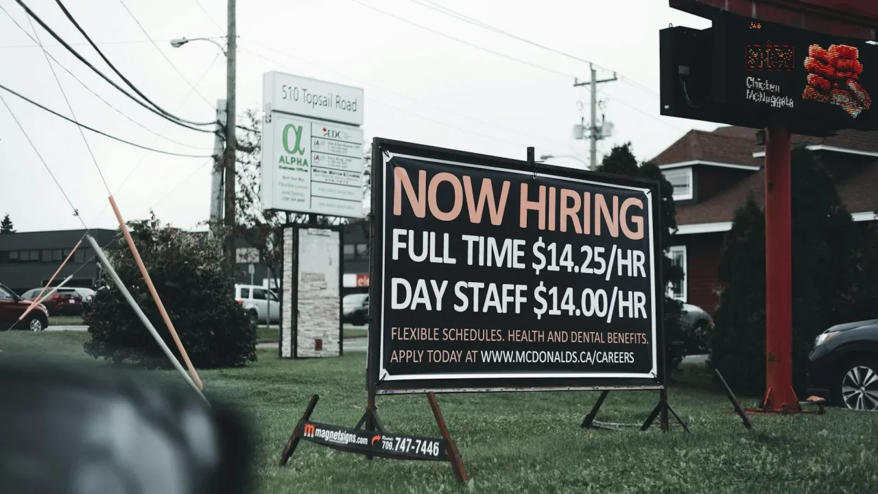 Office Building Hiring Sign