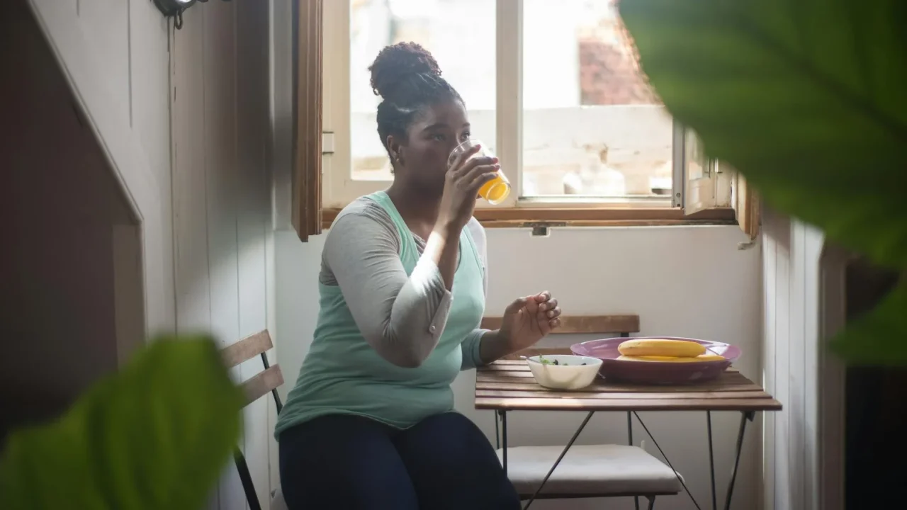 Person Meditating Healthy Breakfast