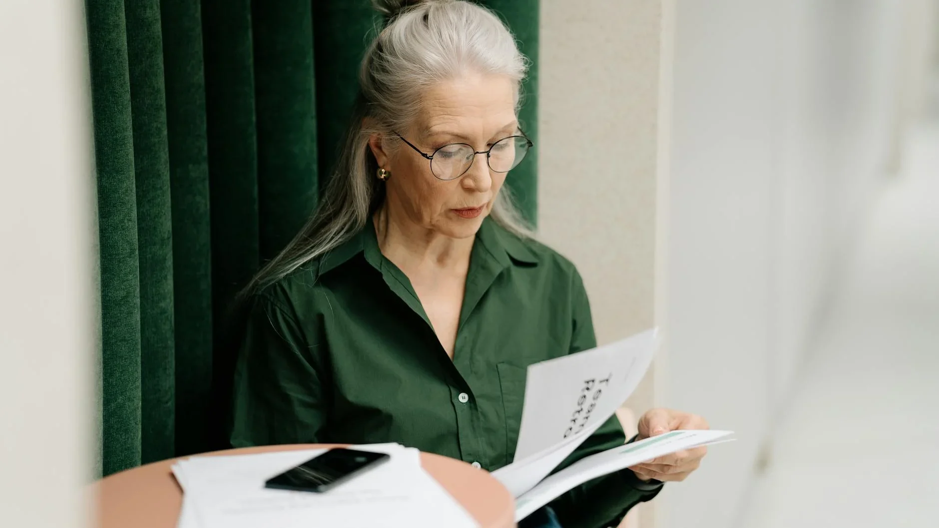 Person Reading Documents