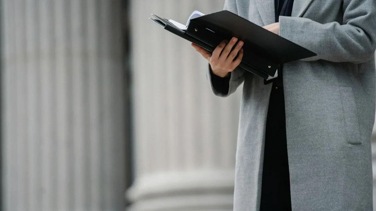 Professional Woman Document Folder