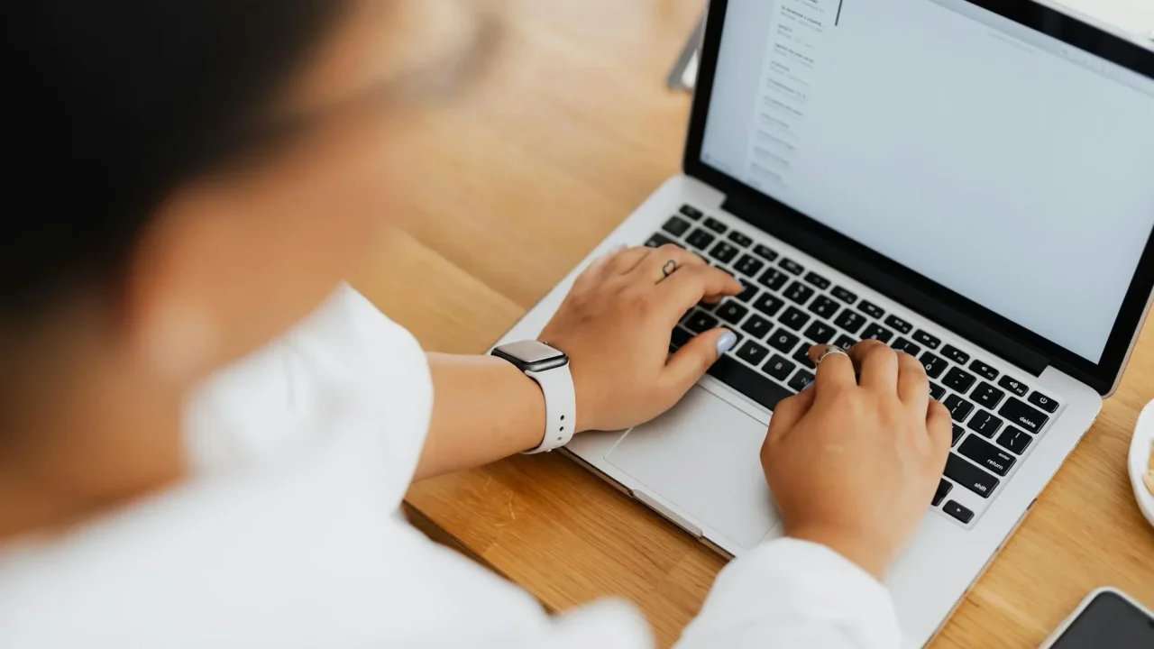 Sending Email Laptop Typing