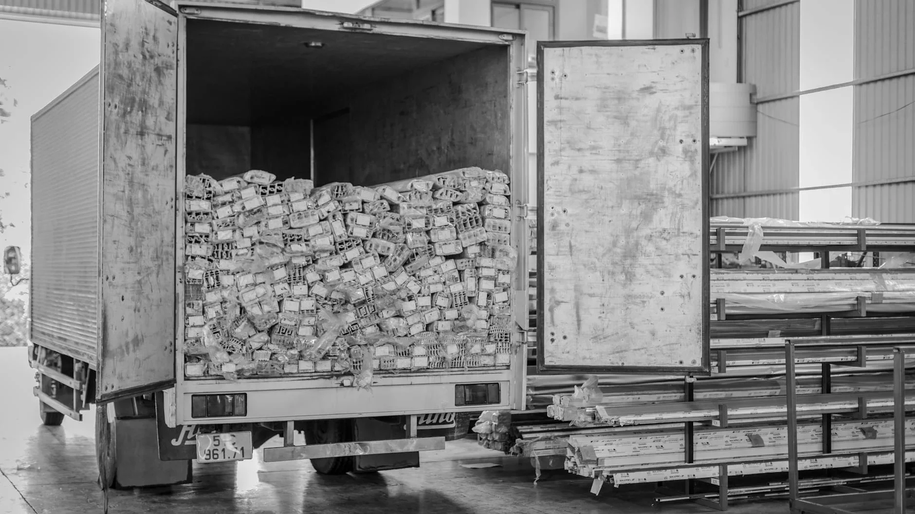 Shipping Container Delivery Truck Logistics Office