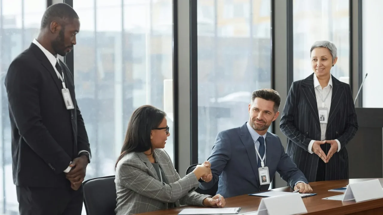 Handshake Office Discussion