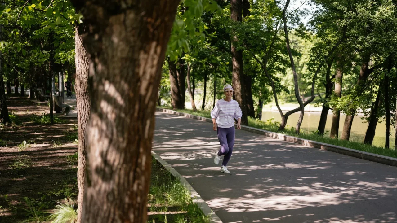 Healthy Food Walking Senior Exercise