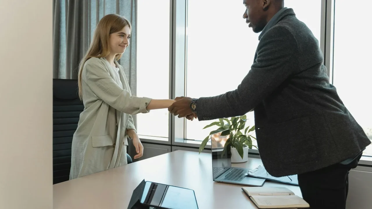 Interview Meeting Room Handshake