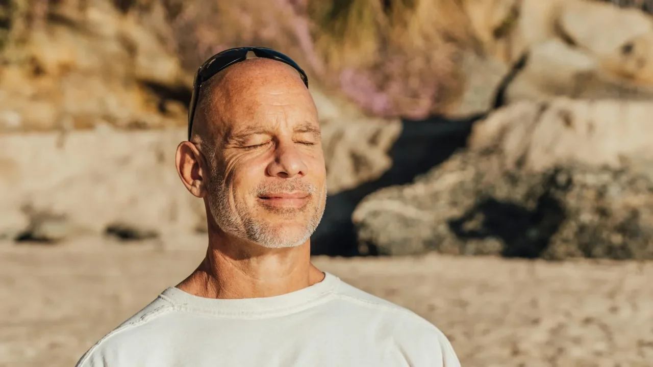 Meditation Smiling Senior Peaceful