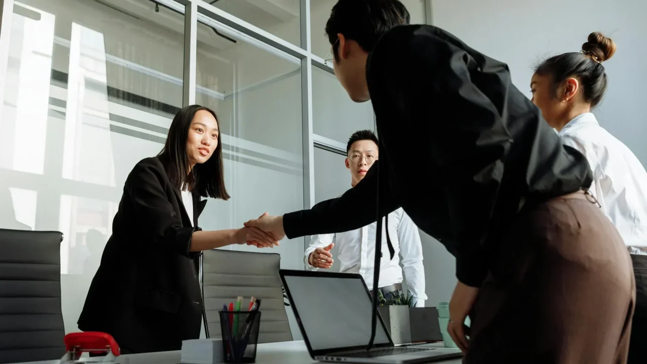 Office Building Business Handshake