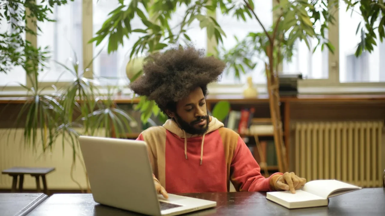 Person Studying Laptop Computer