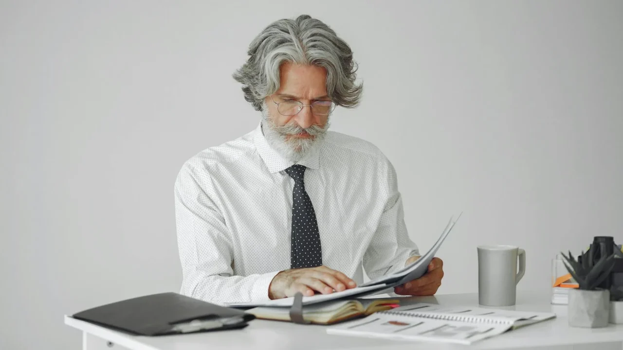 Senior Worker Office Desk