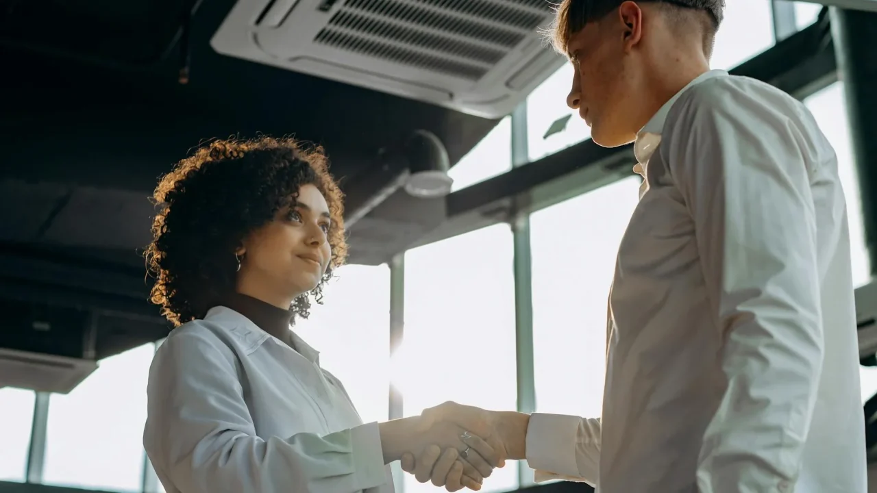 Career Growth Networking Handshake