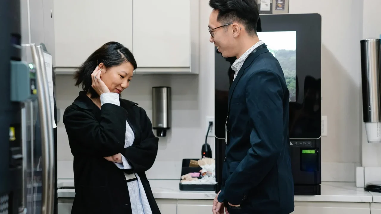 Office Snack Coworkers Talking