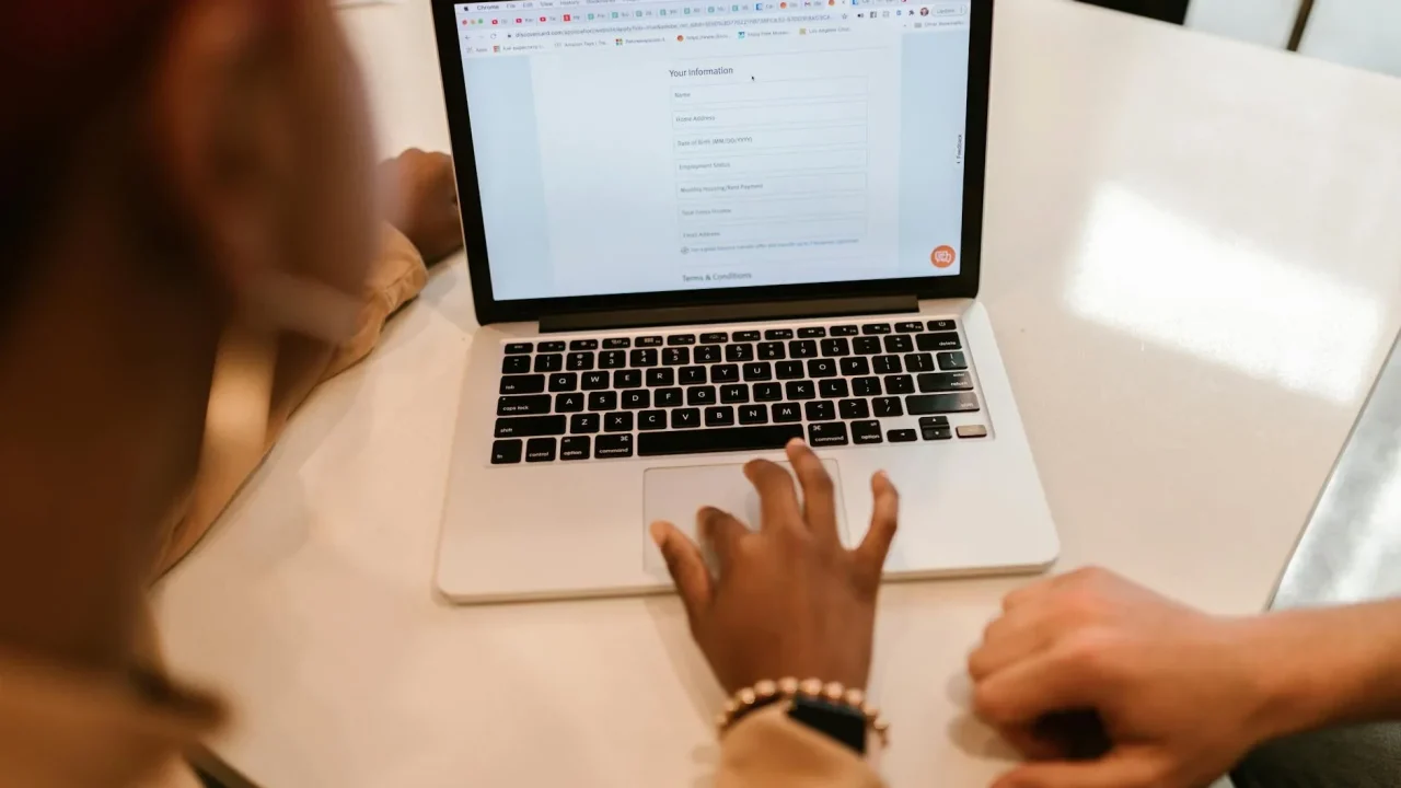 Online Registration Laptop Form Filling