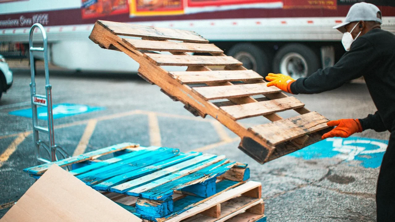 Warehouse Worker Delivery Truck